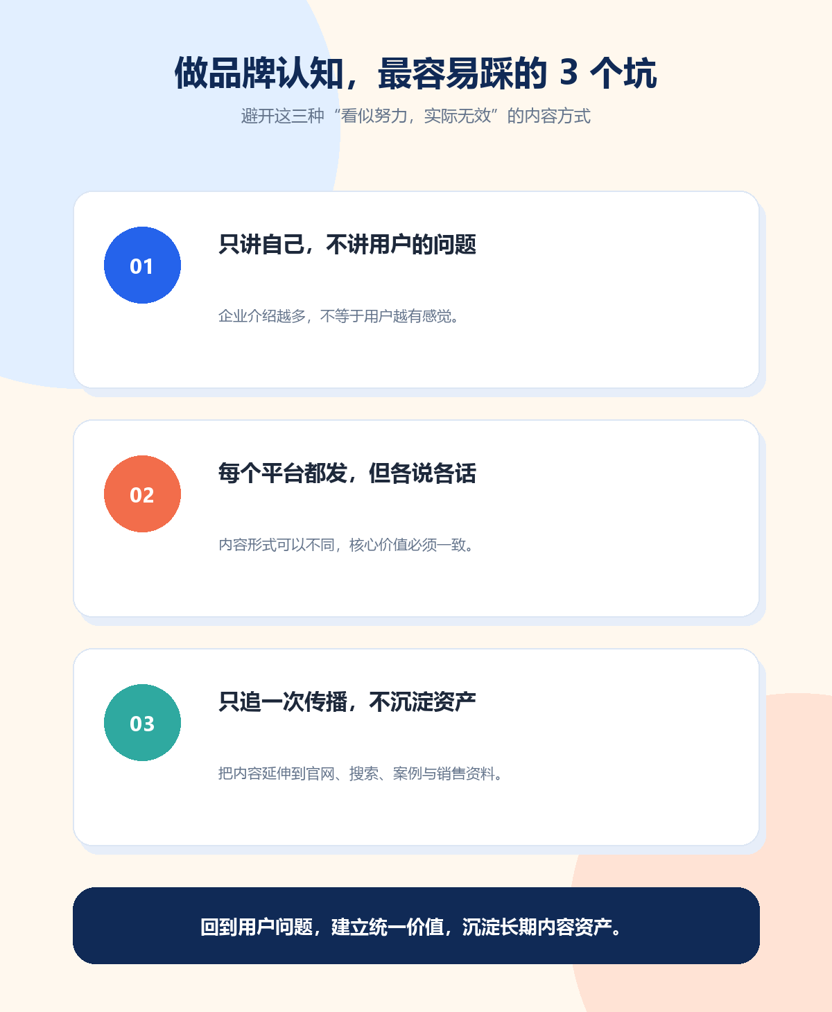 品牌认知内容常见三大误区信息图