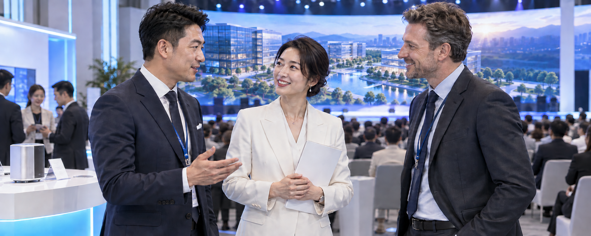 品牌影像用于展会交流的场景示意